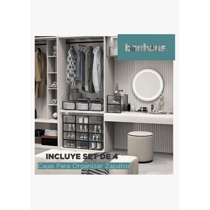 MOMO - Caja Organizadora De Zapatos Apilables Set 4 Unidades Color gris