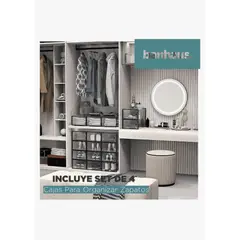 MOMO - Caja Organizadora De Zapatos Apilables Set 4 Unidades Color gris