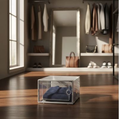 Imagen 2 del producto Caja Organizadora De Zapatos Apilables Set 4 Unidades Color blanco o negro