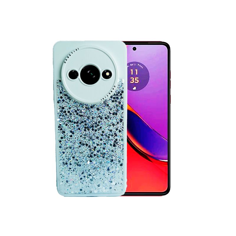 GENERICO - CARCASA PARA XIAOMI REDMI A3 GLITTER INCLUYE POP SOCKET COLOR BLANCO