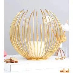 GENERICO - Candelabro Dorado Decorativo Porta Vela Elegante