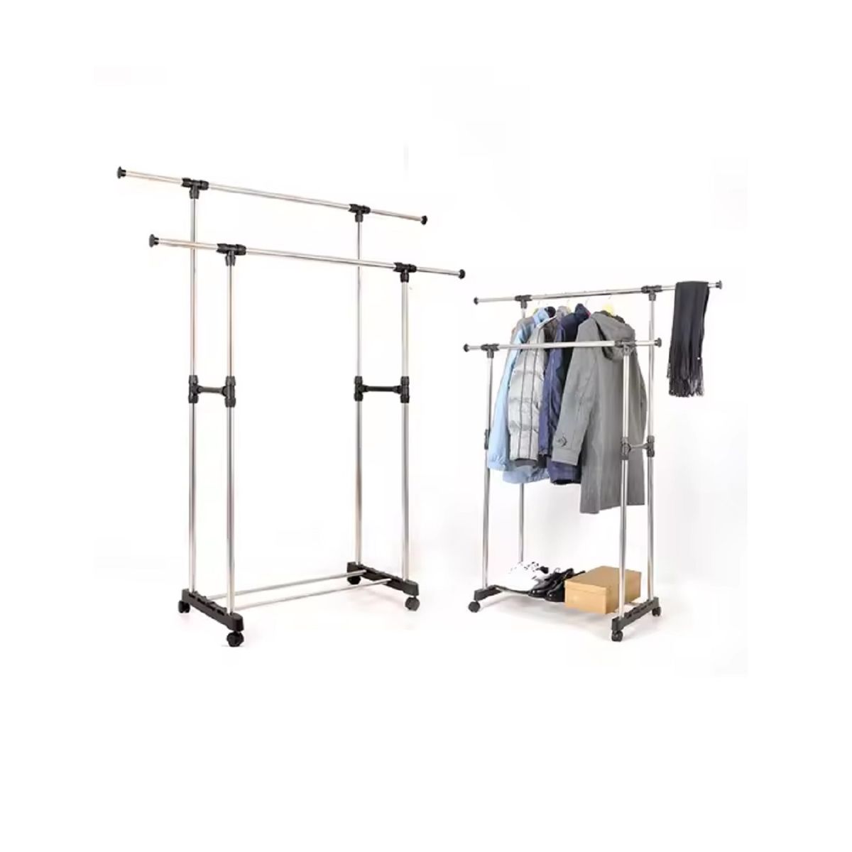 GENERICO - Perchero Colgador Doble De Ropa Exhibicion Metalico