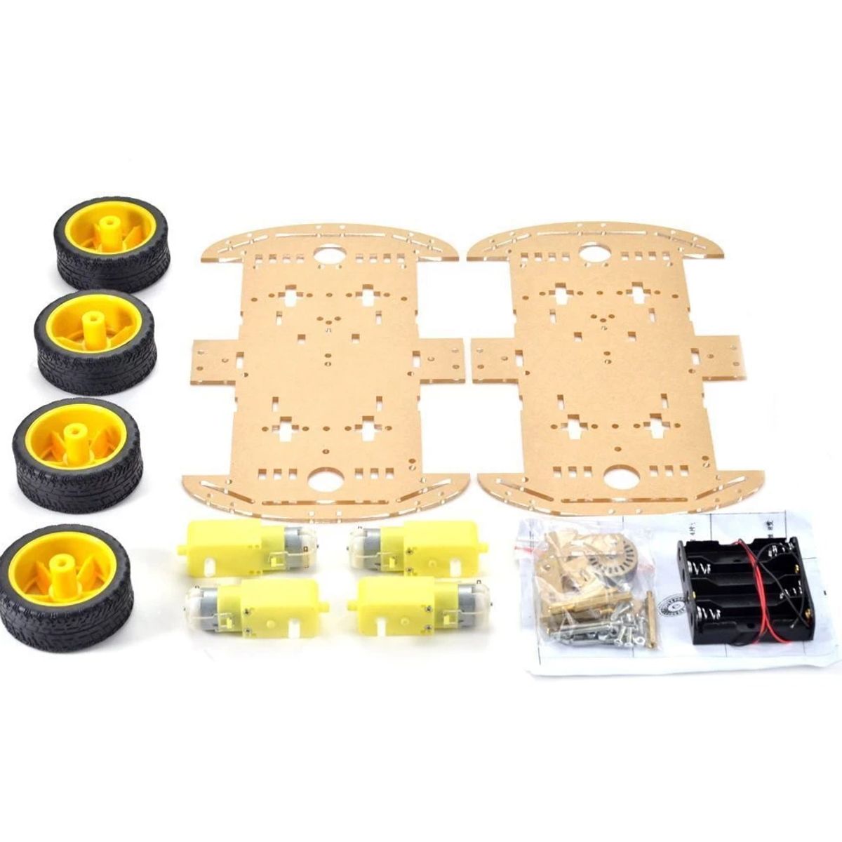 MCI - Kit Chasis Robot de Cuatro Ruedas compatible con Arduino