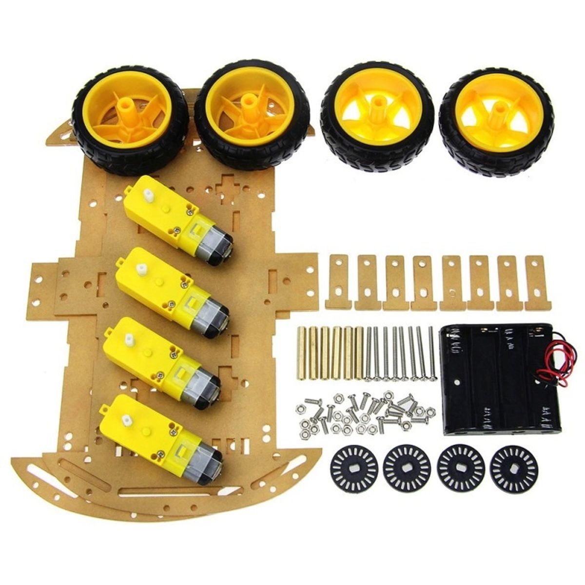 MCI - Kit Chasis Robot de Cuatro Ruedas compatible con Arduino