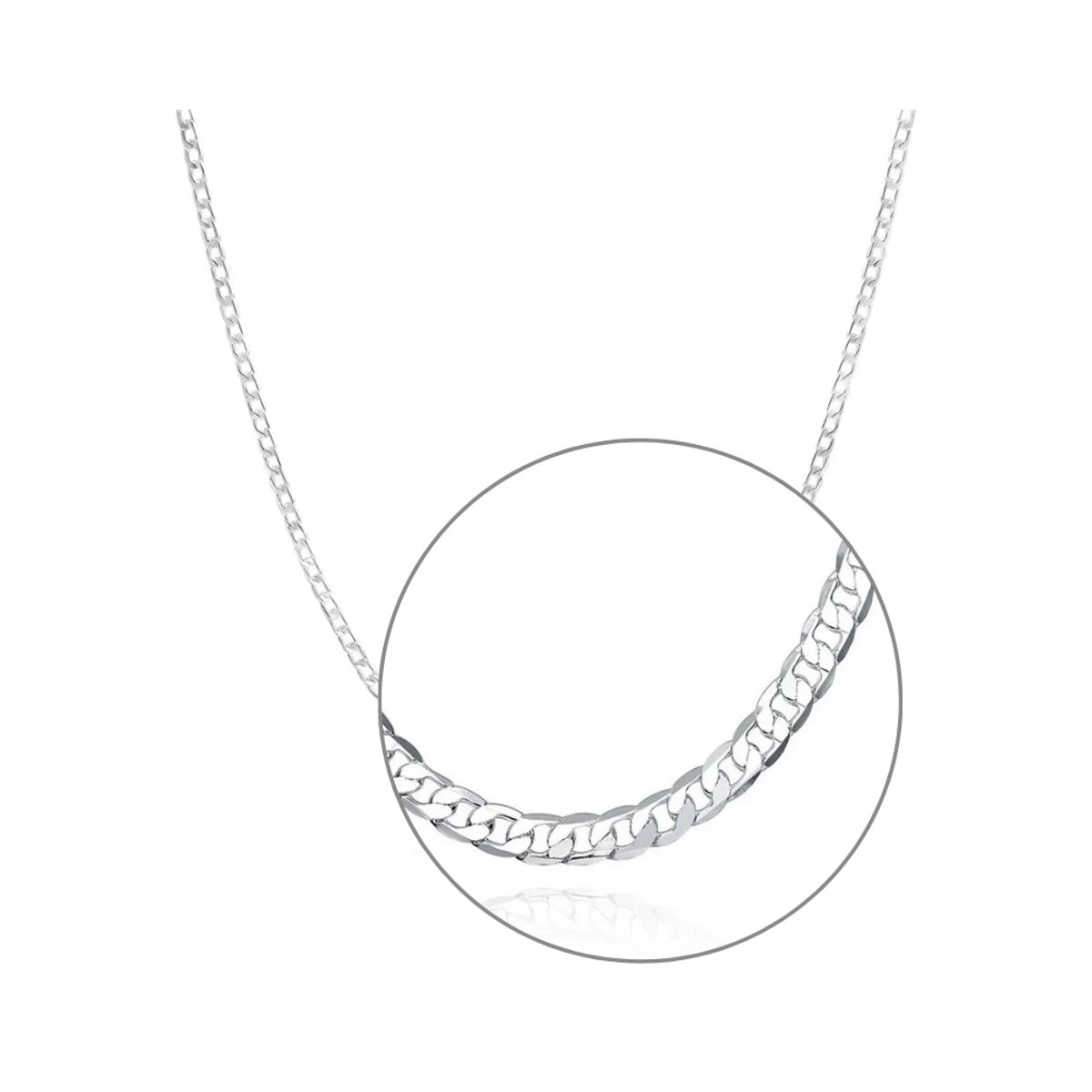 GENERICO - Cadena grumet plateada Diametro 6 mm Largo 40 cm