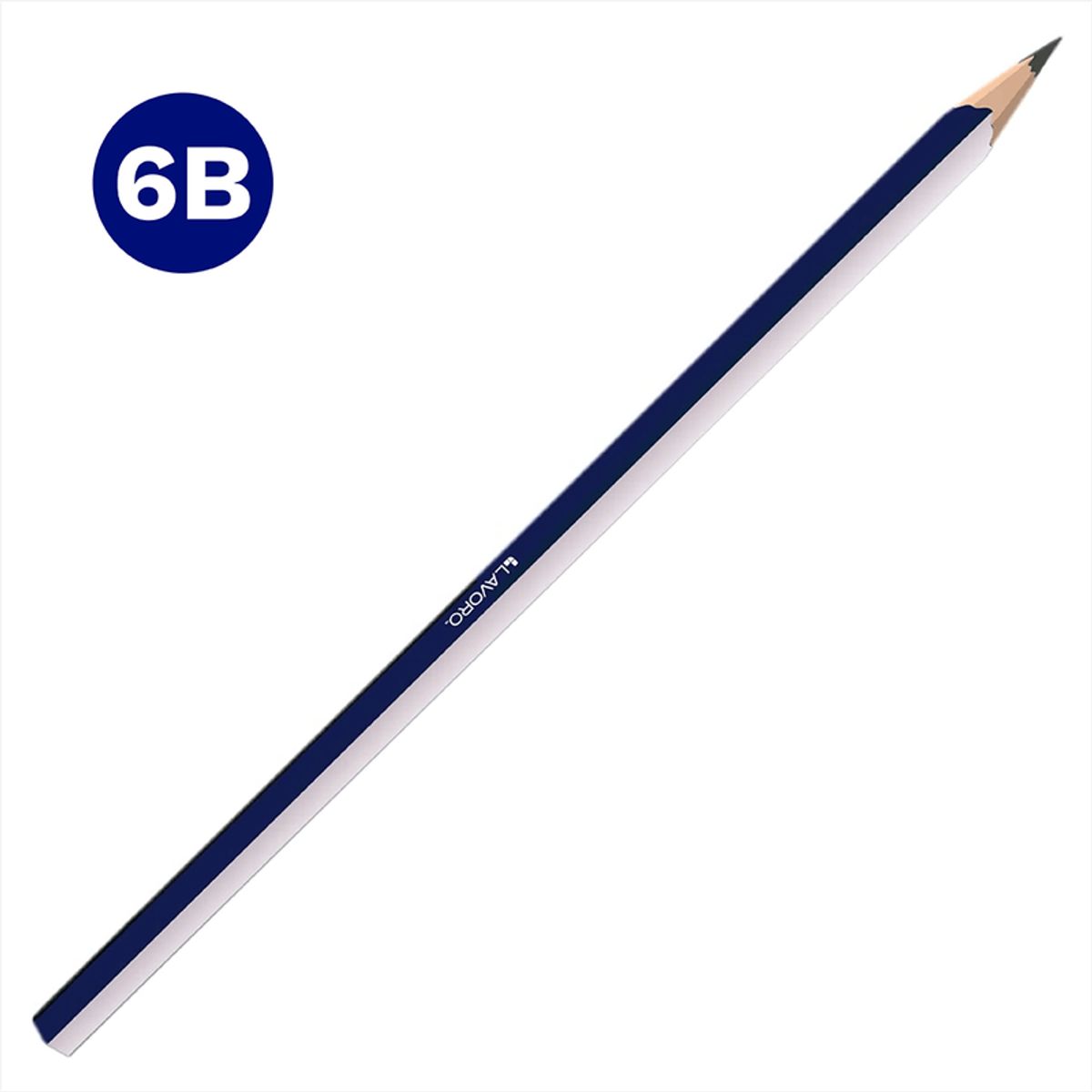 LAVORO - Pack 3 Lápiz grafito técnico hexagonal 6b