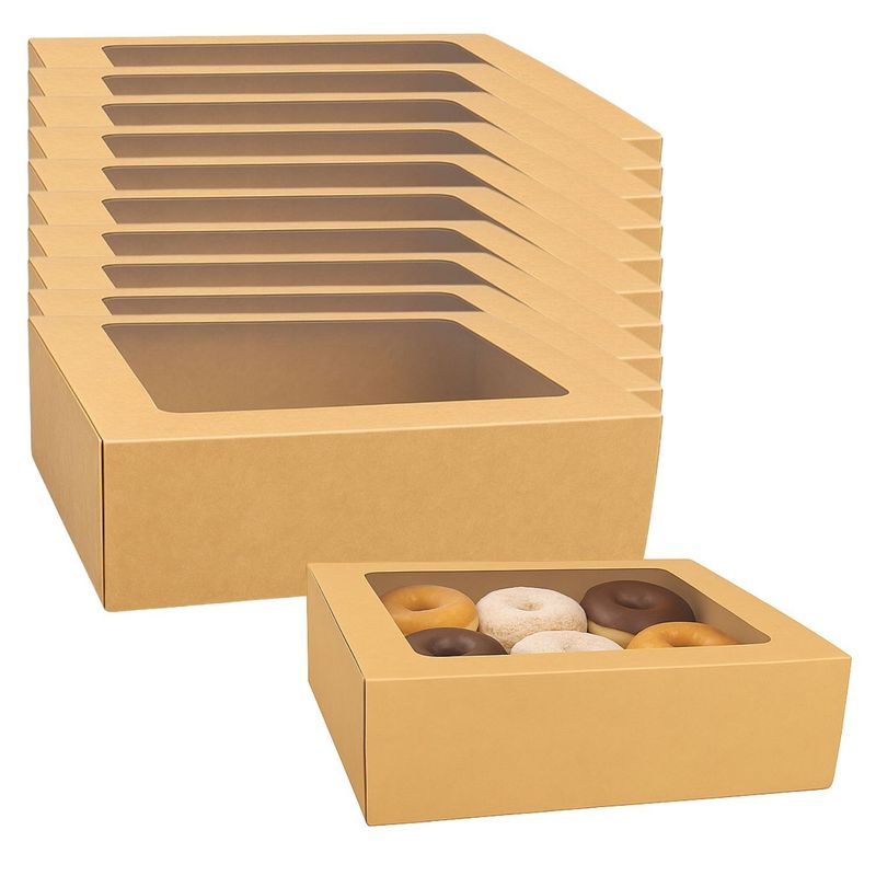 GENERICO - Set 20 Cajas Kraft Con Ventana 25x20x7cm Desechable Carton