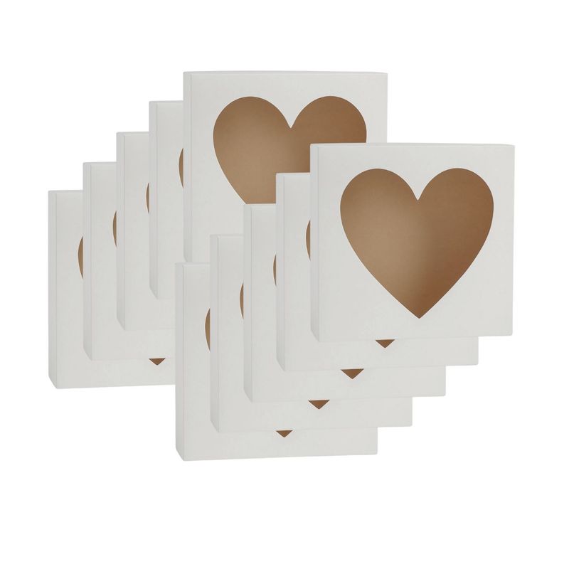 GENERICO - Set 40 Cajas Carton Blanca Corazon 21x23x5cm Desechable