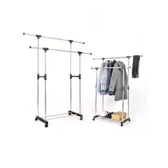 GENERICO - Perchero Colgador Doble De Ropa Exhibicion Metalico