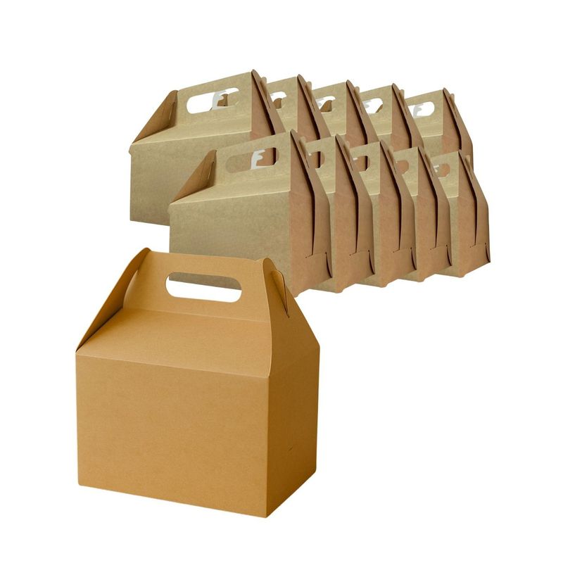 GENERICO - Set 50 Cajas con Agarre Delivery Kraft 22x13x15cm Desechable