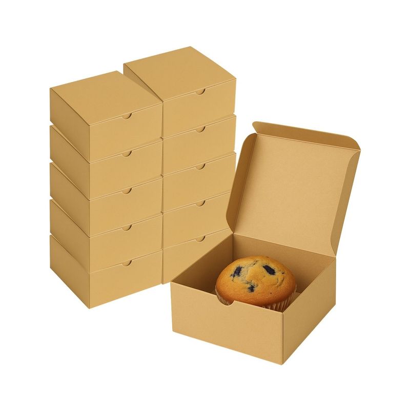 GENERICO - Set 20 Cajas Kraft 15x15x8cm Contenedor Desechable Carton