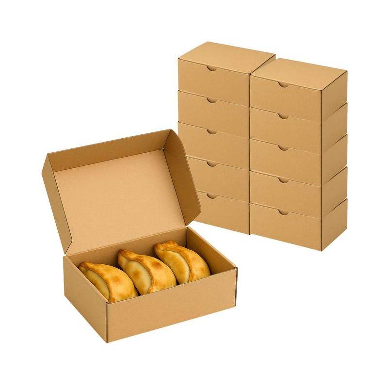 GENERICO - Set 10 Cajas kraft 20x14x9cm Contenedor Desechable Carton