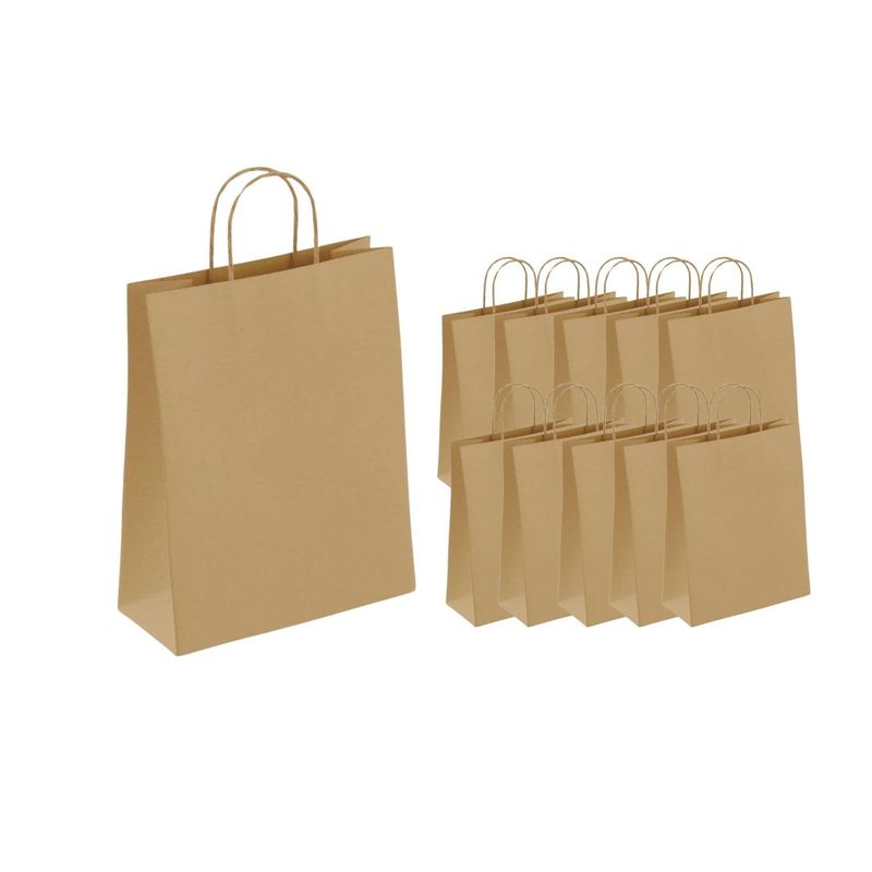 GENERICO - Set 30 Bolsas Papel 26x15x35cm Asa Delivery Emprendimiento