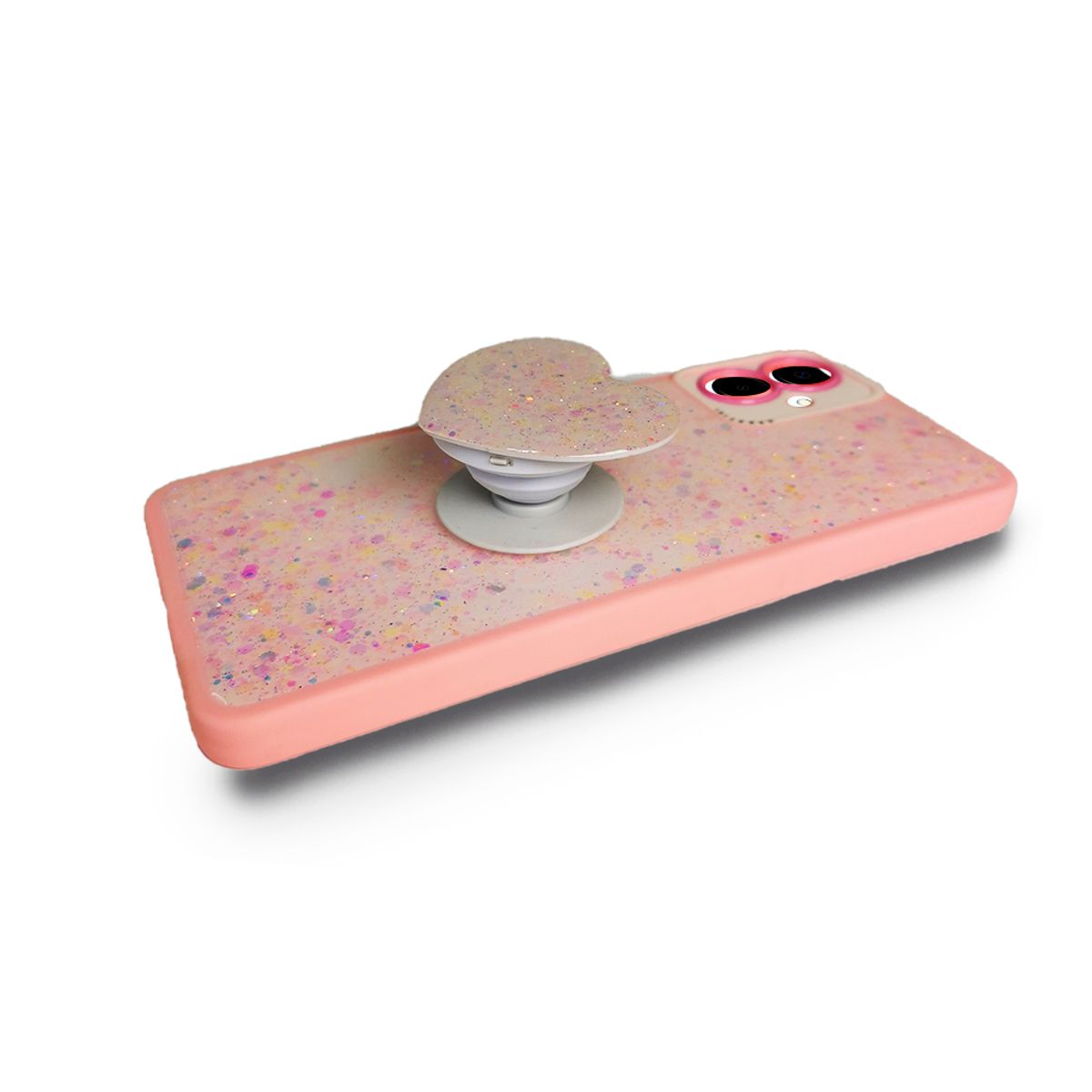 GENERICO - CARCASA PARA SAMSUNG A06 GLITTER INCLUYE POP SOCKET COLOR ROSA