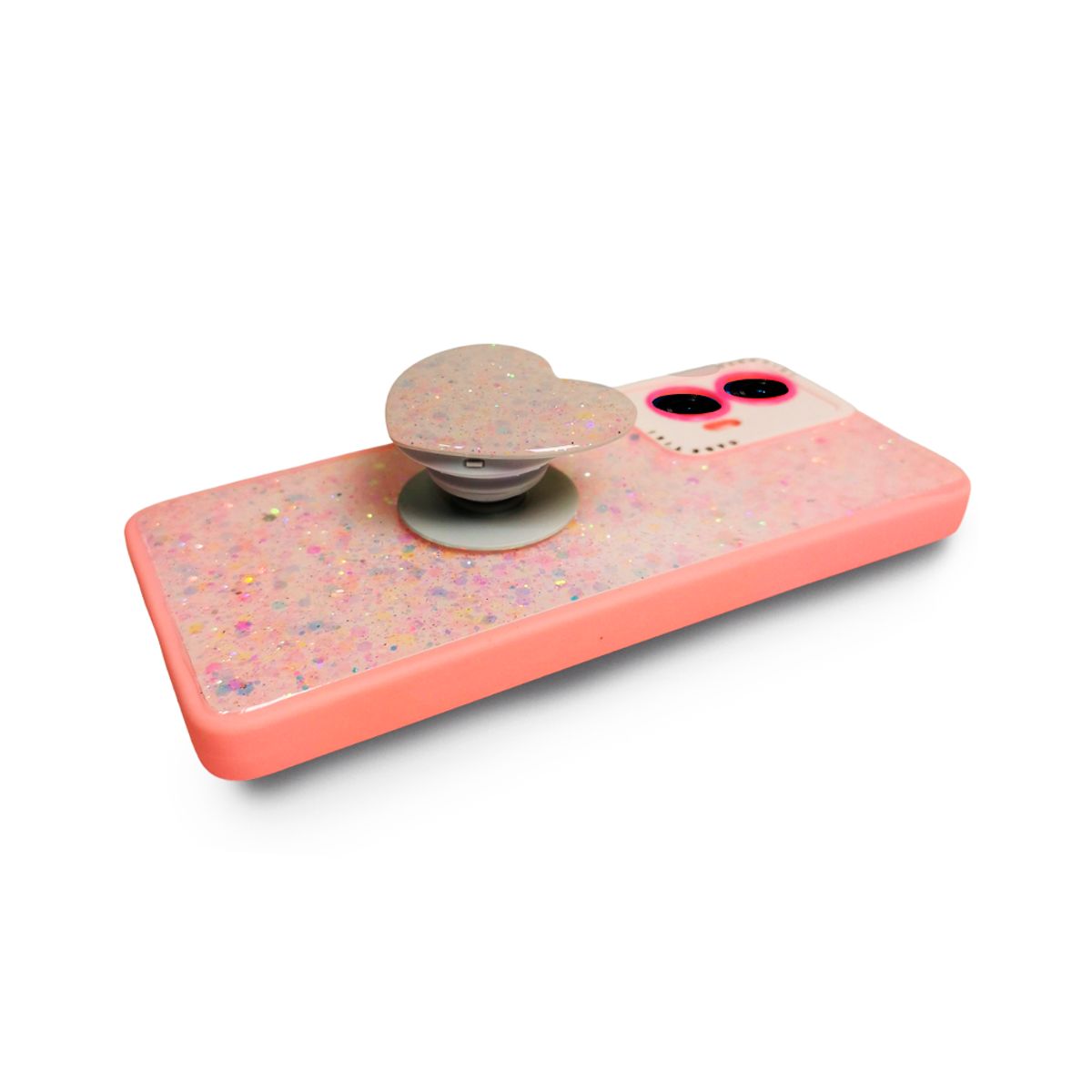 GENERICO - CARCASA PARA MOTOROLA G35 GLITTER INCLUYE POP SOCKET COLOR ROSA