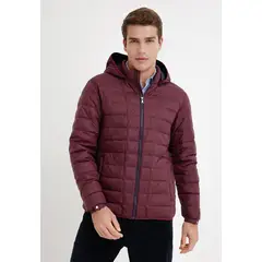 TRIAL - Parka hombre acolchada pluma burdeo