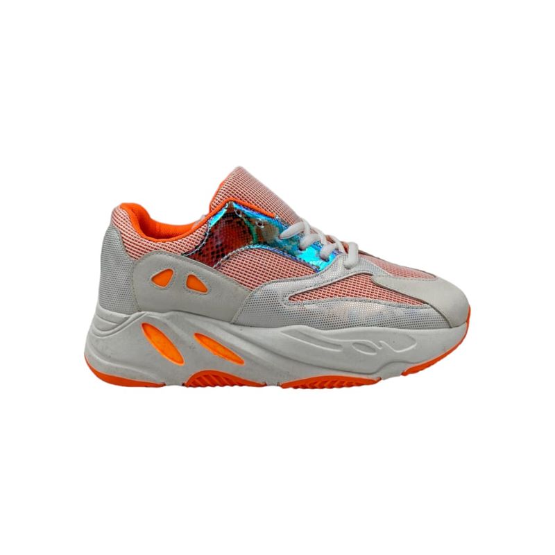 HERIEL - Zapatilla Naranja Neón Plataforma Mujer