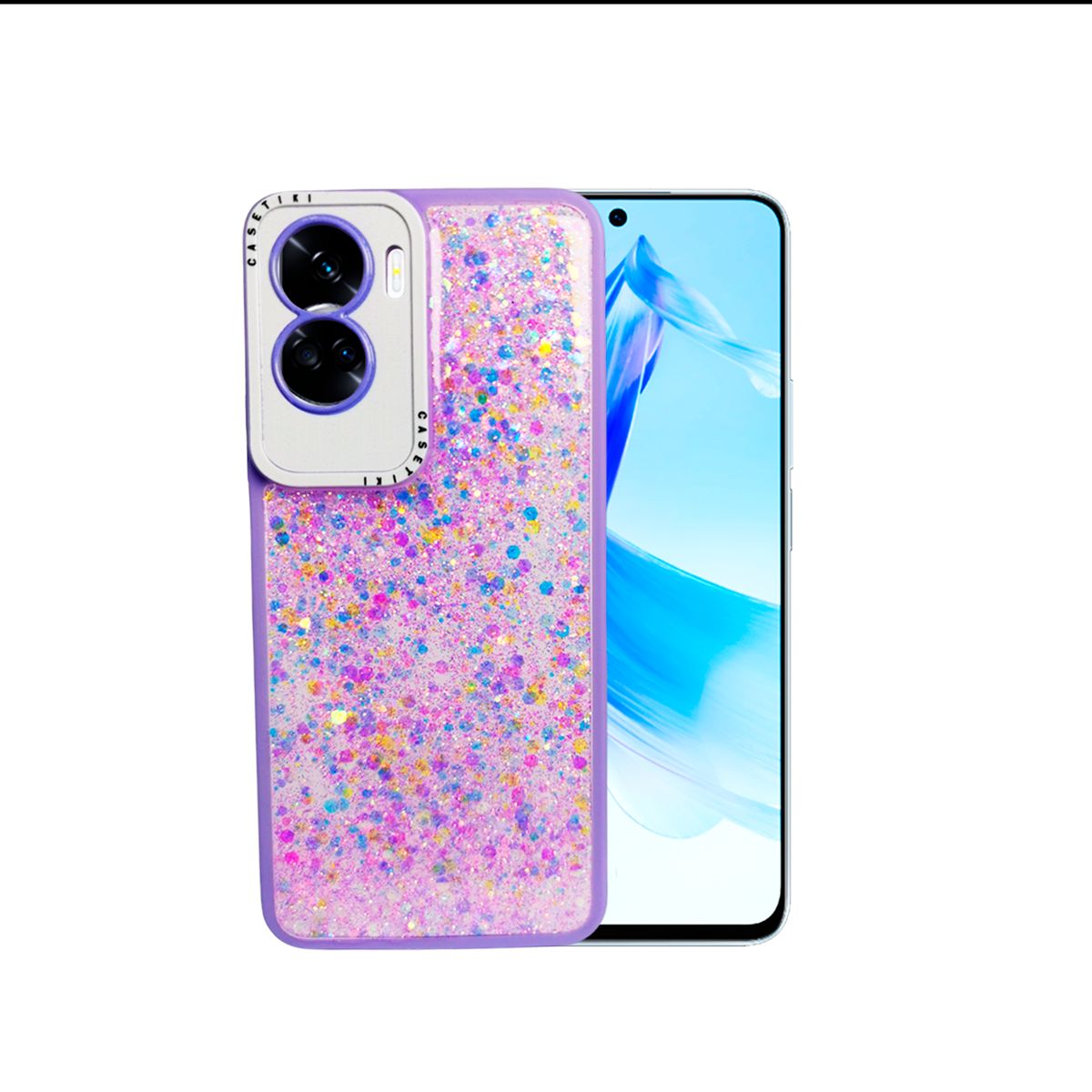 GENERICO - CARCASA PARA MOTOROLA G05 GLITTER INCLUYE POP SOCKET COLOR LILA