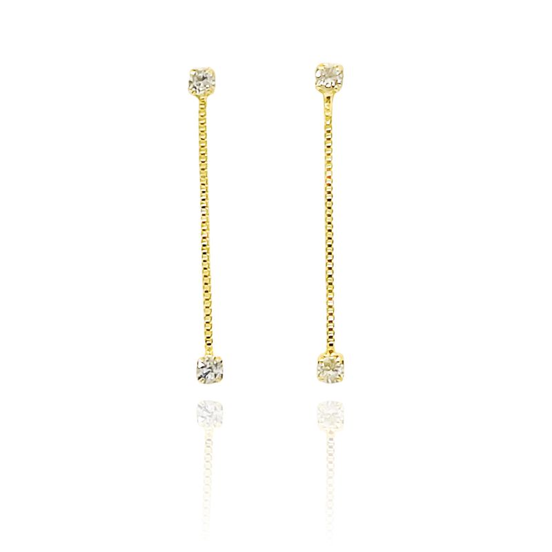 ANDREA COGGIOLA JOYAS - Aros Amaia Colgantes 2 Circones Enchapado Oro 18K
