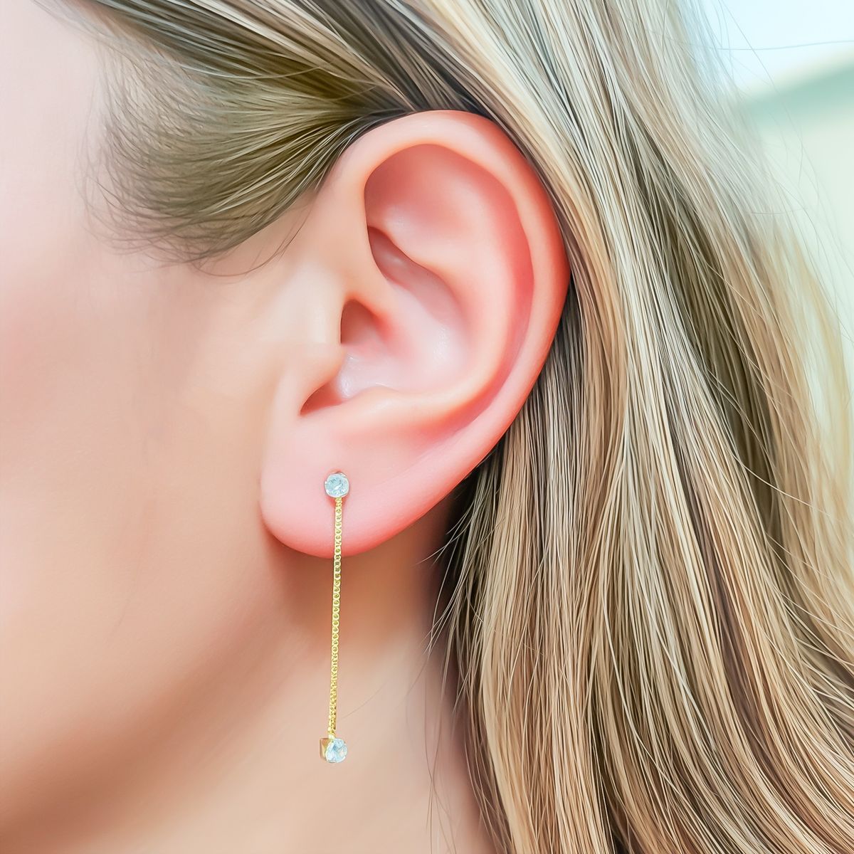 COGGIOLA - Aros Amaia Colgantes 2 Circones Enchapado Oro 18K