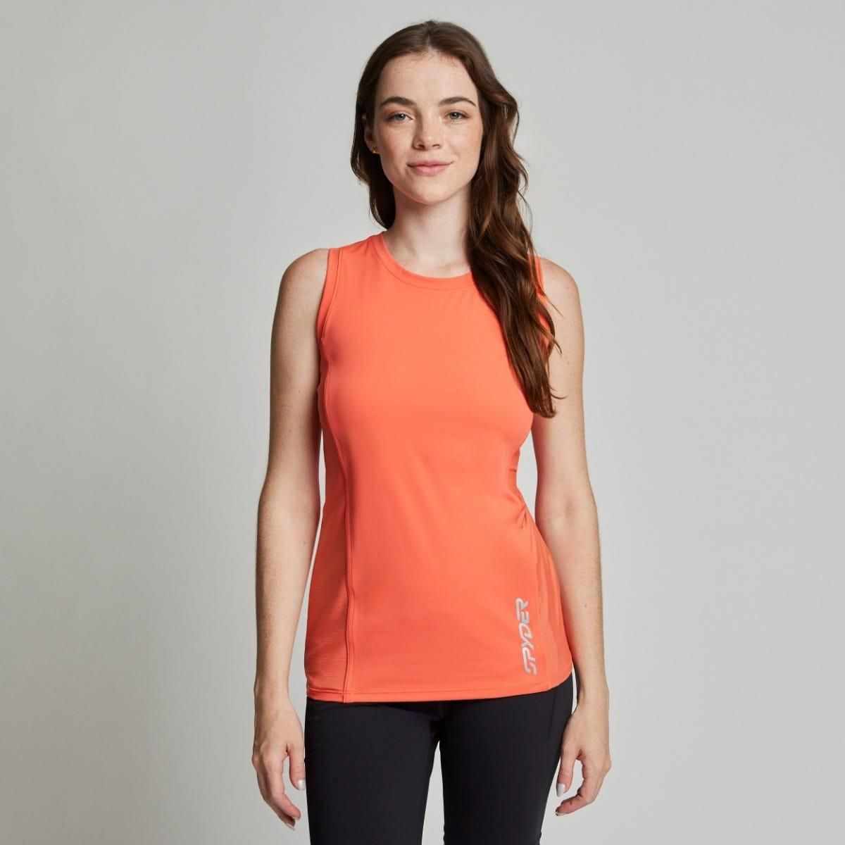 SPYDER - Polera Sin Mangas Entrenamiento Mujer Spyder Coral