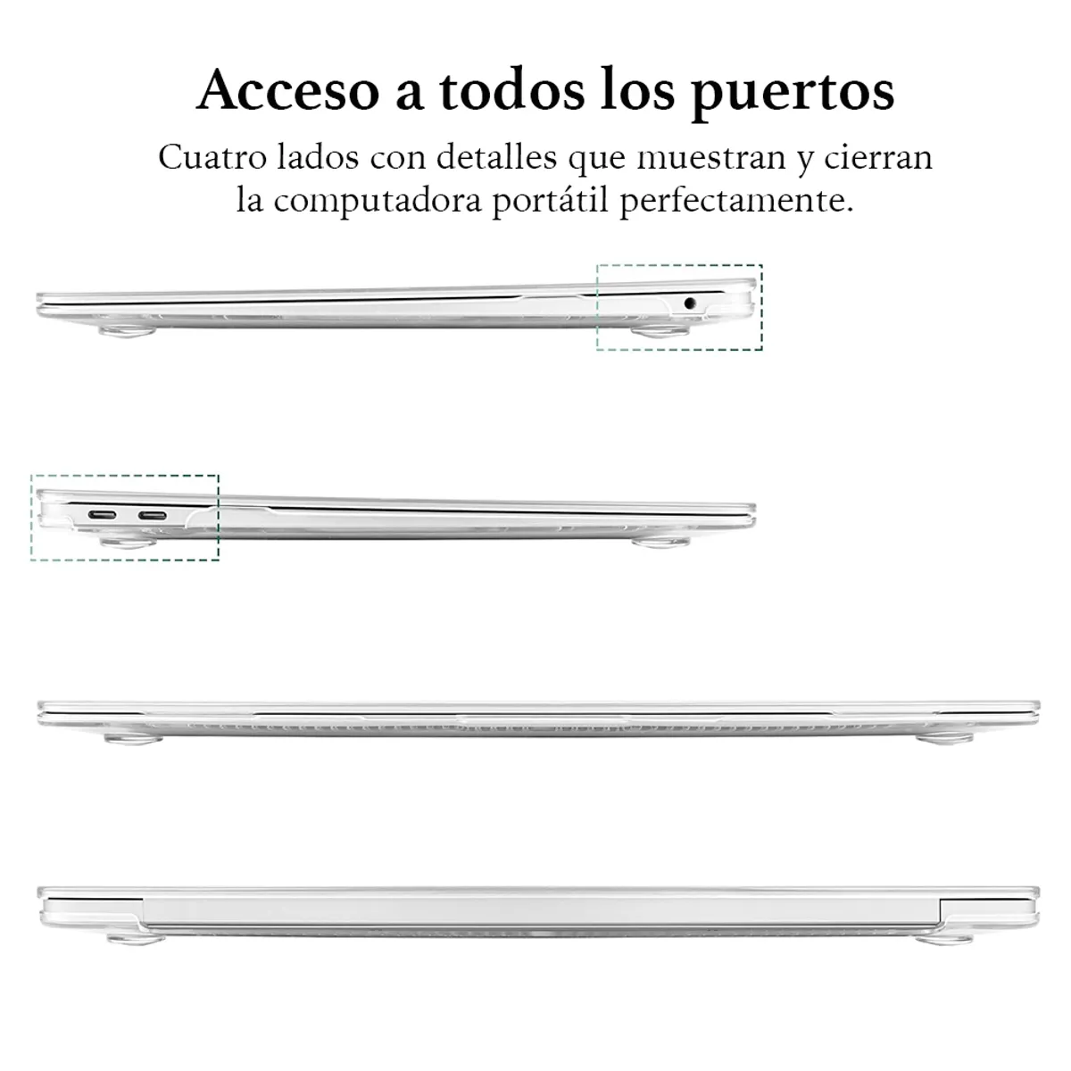 GENERICO - Carcasa Funda Para Macbook Air 13.6 M4 M3 M2 Transparente