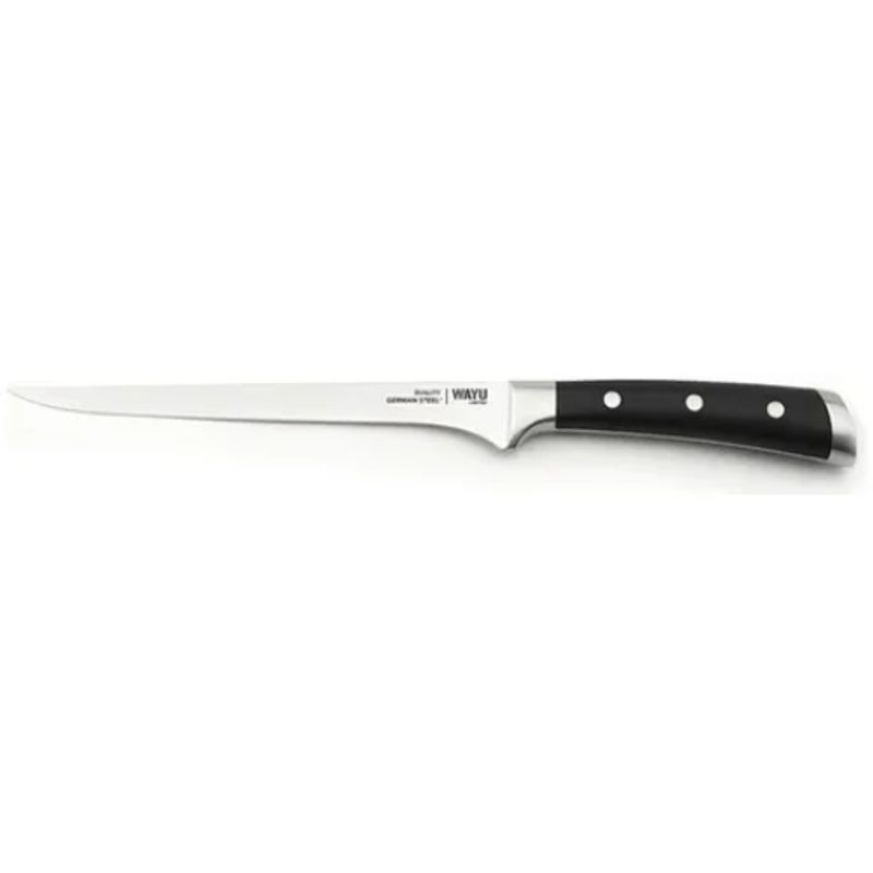 WAYU - Cuchillo Filetero Carne Pollo Pescado 20 Cm Wayu Color Negro