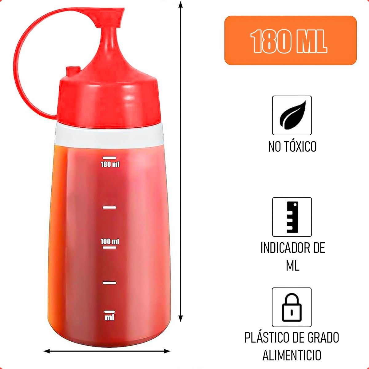 GENERICO - Botella De Salsa Envase Para Ketchup Envase Salsero 180 Ml