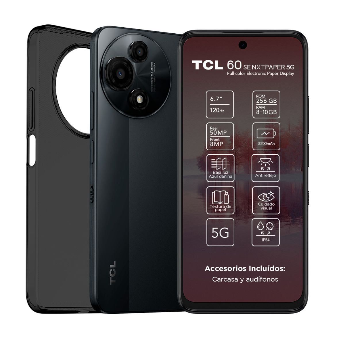 TCL - Smartphone TCL 60SE NXTPAPER 5G 256+8GB Negro