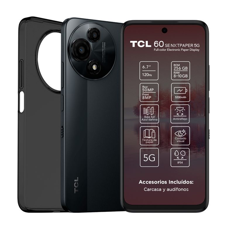 TCL - Smartphone TCL 60SE NXTPAPER 5G 256+8GB Negro