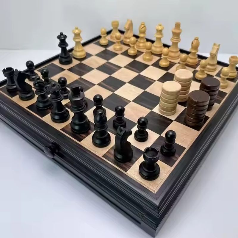 NACION AJEDREZ - Ajedrez De Madera Magnético Con Cajón De Almacenamiento