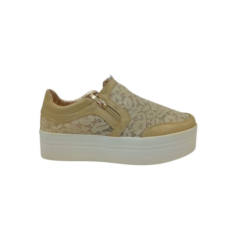 HERIEL - Zapatilla Dorada Plataforma Mujer
