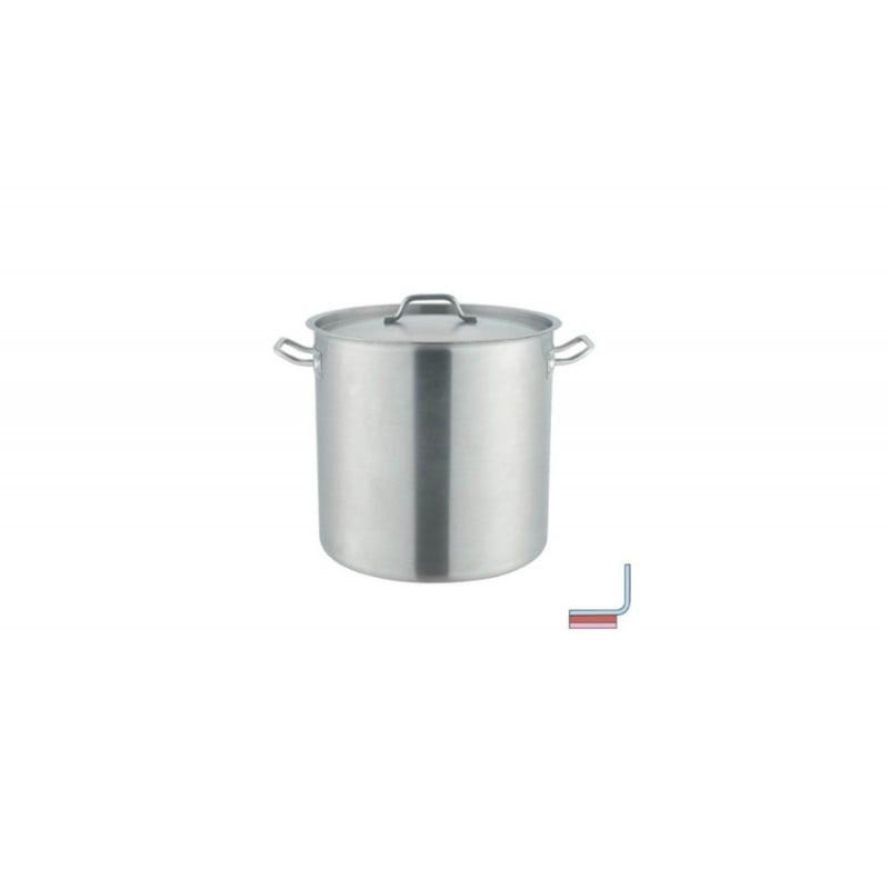 WOLFEN - Fondo con Asas y Tapa 71lt Acero Inoxidable 45x45cm Wolfen