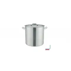 WOLFEN - Fondo con Asas y Tapa 71lt Acero Inoxidable 45x45cm