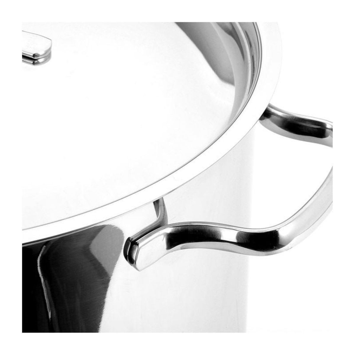 LACOR - Olla Recta con Tapa 10lt Acero Inoxidable 28cm Basic Lacor