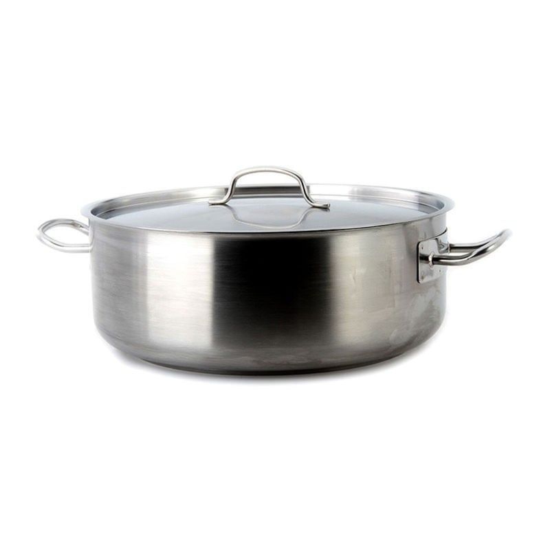 LACOR - Cacerola Baja con Tapa 27lt Acero Inoxidable 45x17cm Lacor