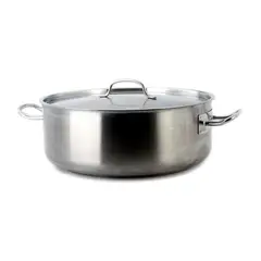 LACOR - Cacerola Baja con Tapa 27lt Acero Inoxidable 45x17cm