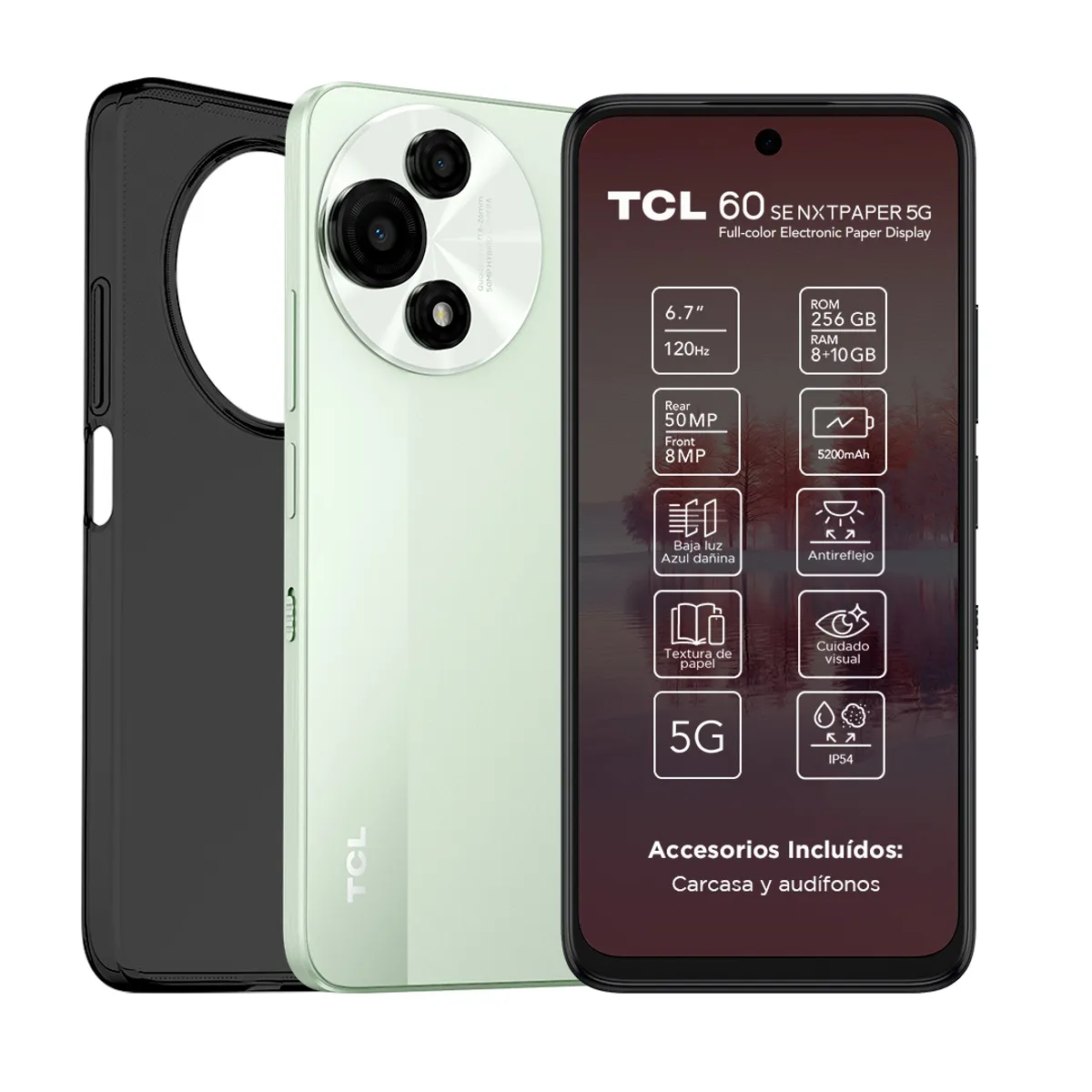 TCL - Smartphone TCL 60SE NXTPAPER 5G 256+8GB Verde Menta