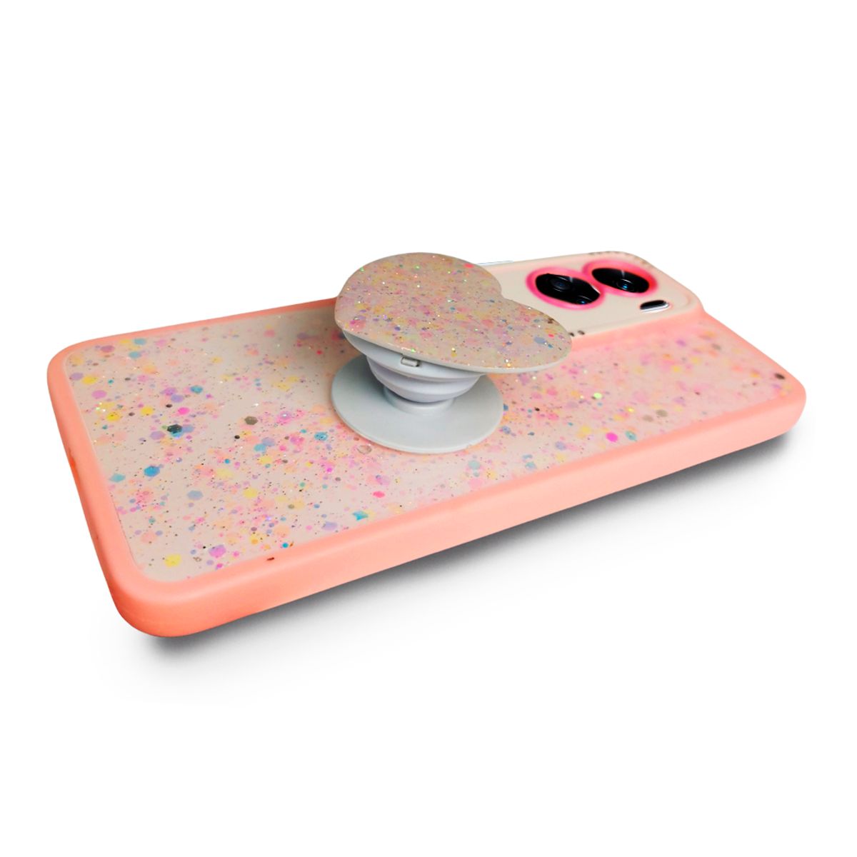 GENERICO - CARCASA PARA HONOR 90 LITE GLITTER INCLUYE POP SOCKET COLOR ROSA