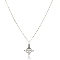 ANDREA COGGIOLA JOYAS - Collar Nudo De Brujas Calado Plata Fina 925