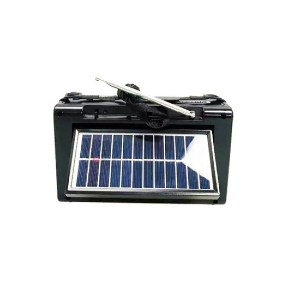 TECNOLAB - Radio Portatil Panel Solar LED USB AM SW FM Negro
