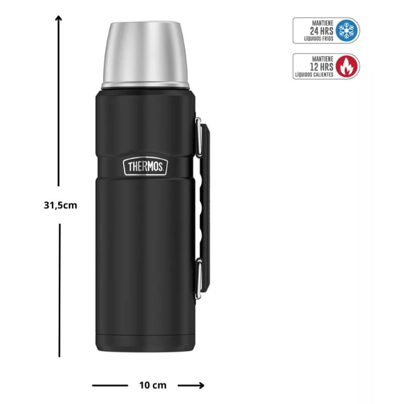 THERMOS - Termo Liquido King Acero Inox 1,2 Litros Negro - Thermos