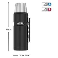 THERMOS - Termo Liquido King Acero Inox 1,2 Litros Negro -