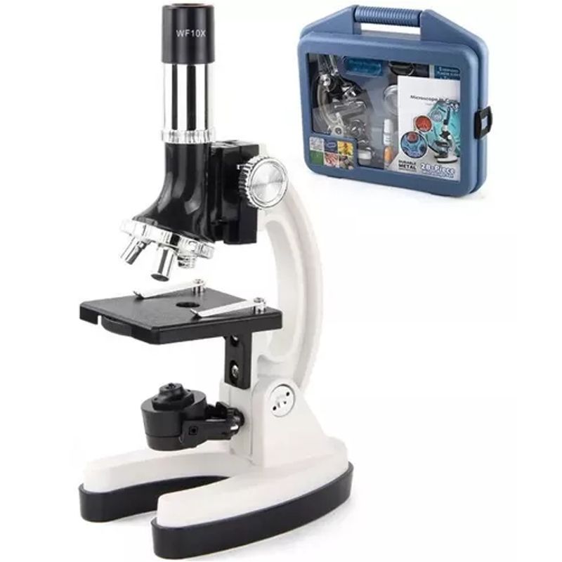 GENERICO - Set de microscopio + kit de accesorios 1200x maletín plástico