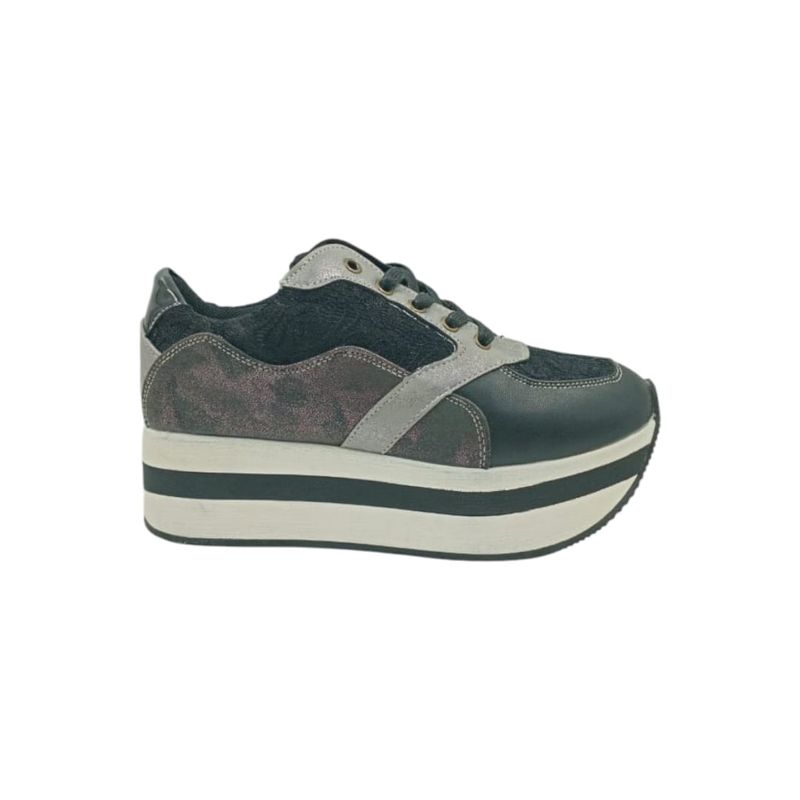 HERIEL - Zapatilla Negra Plataforma Mujer