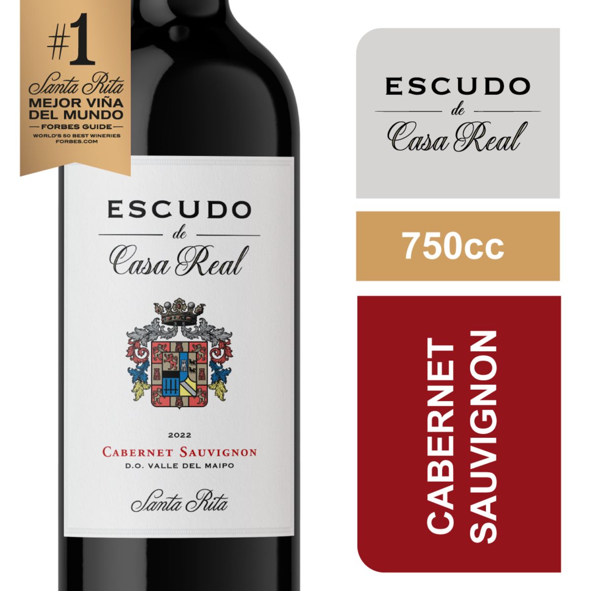 CASA REAL - Vino Escudo de Casa Real Cabernet Sauvignon 750cc x6
