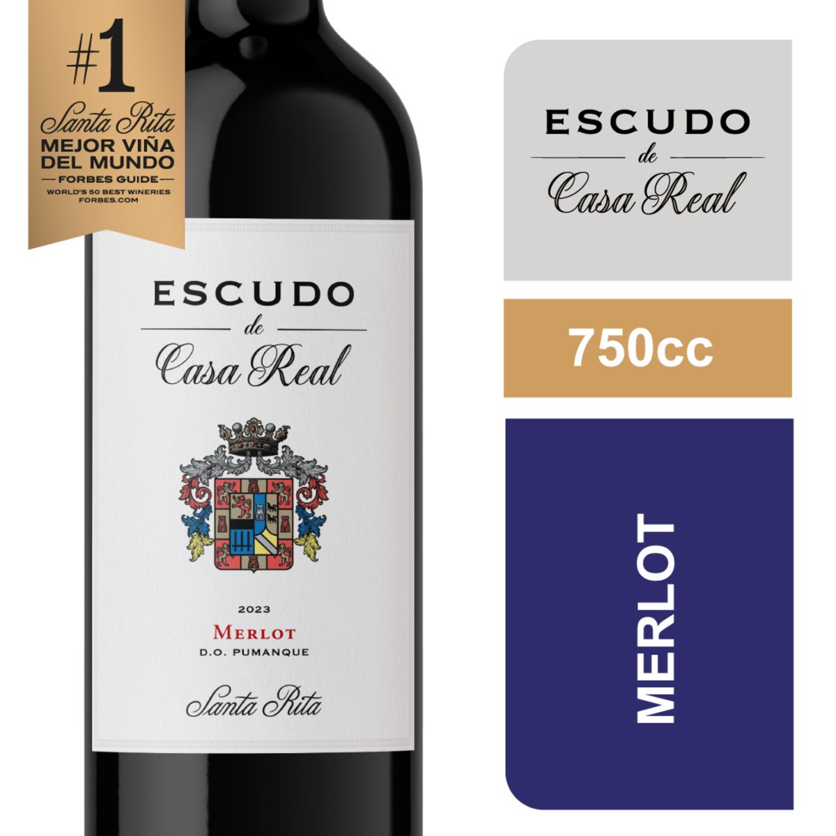 CASA REAL - Vino Escudo de Casa Real Merlot 750cc x6