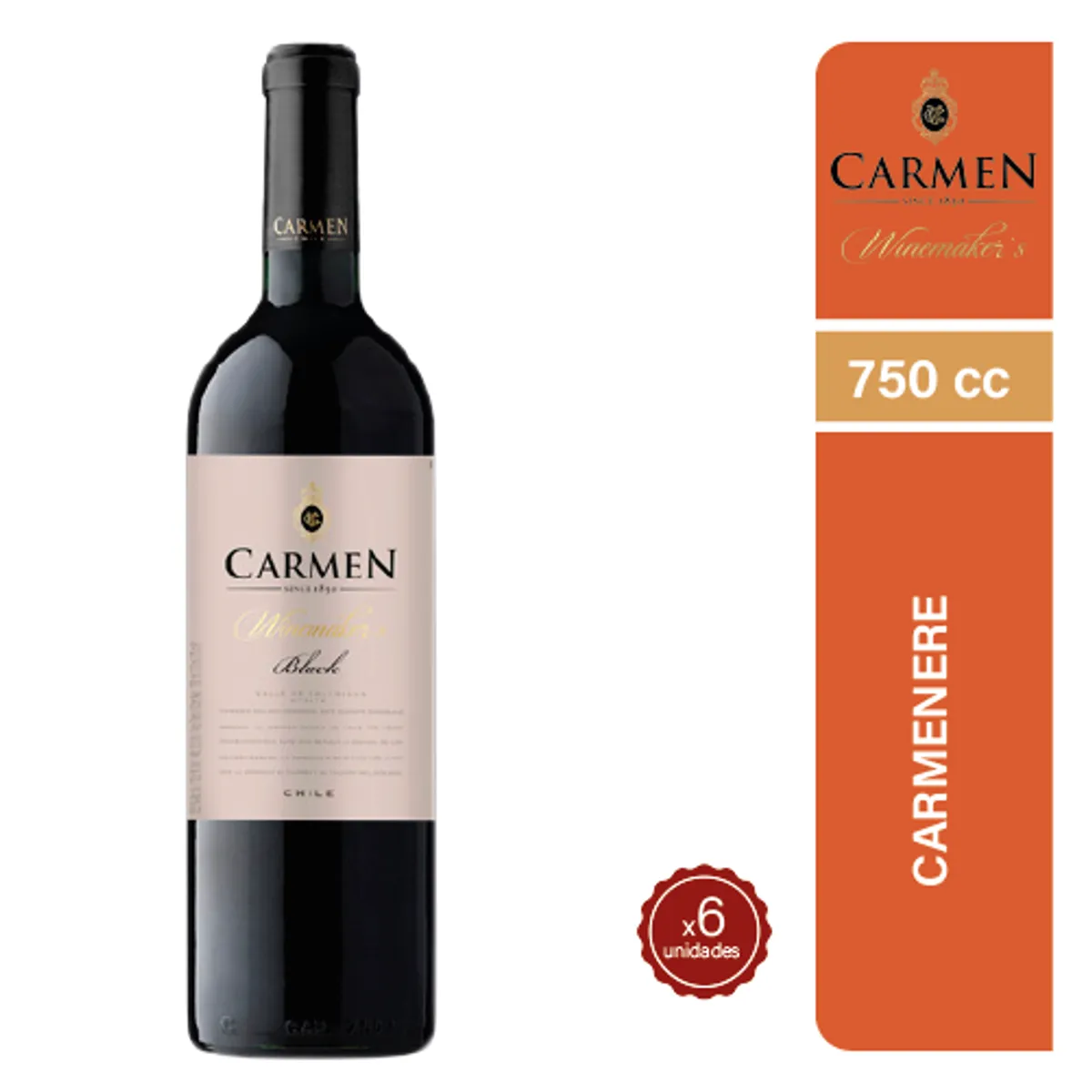 CARMEN - Vino Carmen Winemakers Reserve Black 750cc x6
