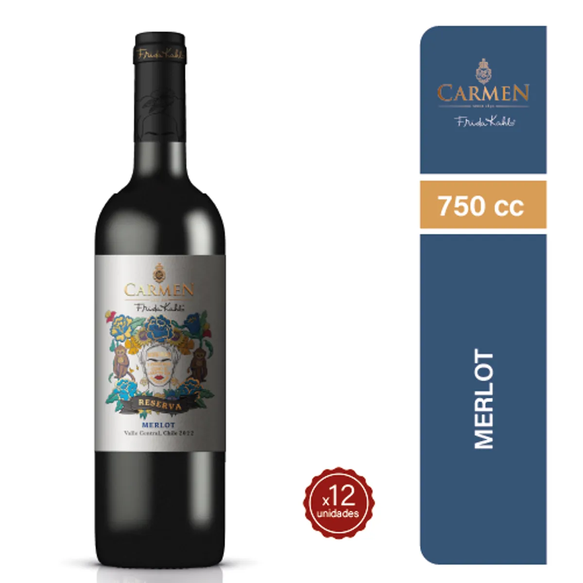 CARMEN - VIno Carmen Frida Kahlo Merlot 750cc x12
