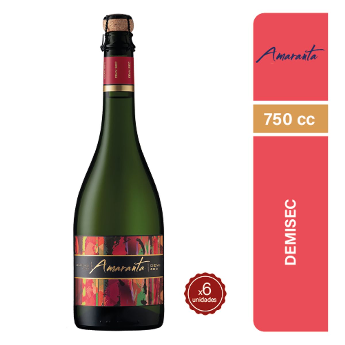 AMARANTA - Espumante Amaranta Demi Sec 750cc x6